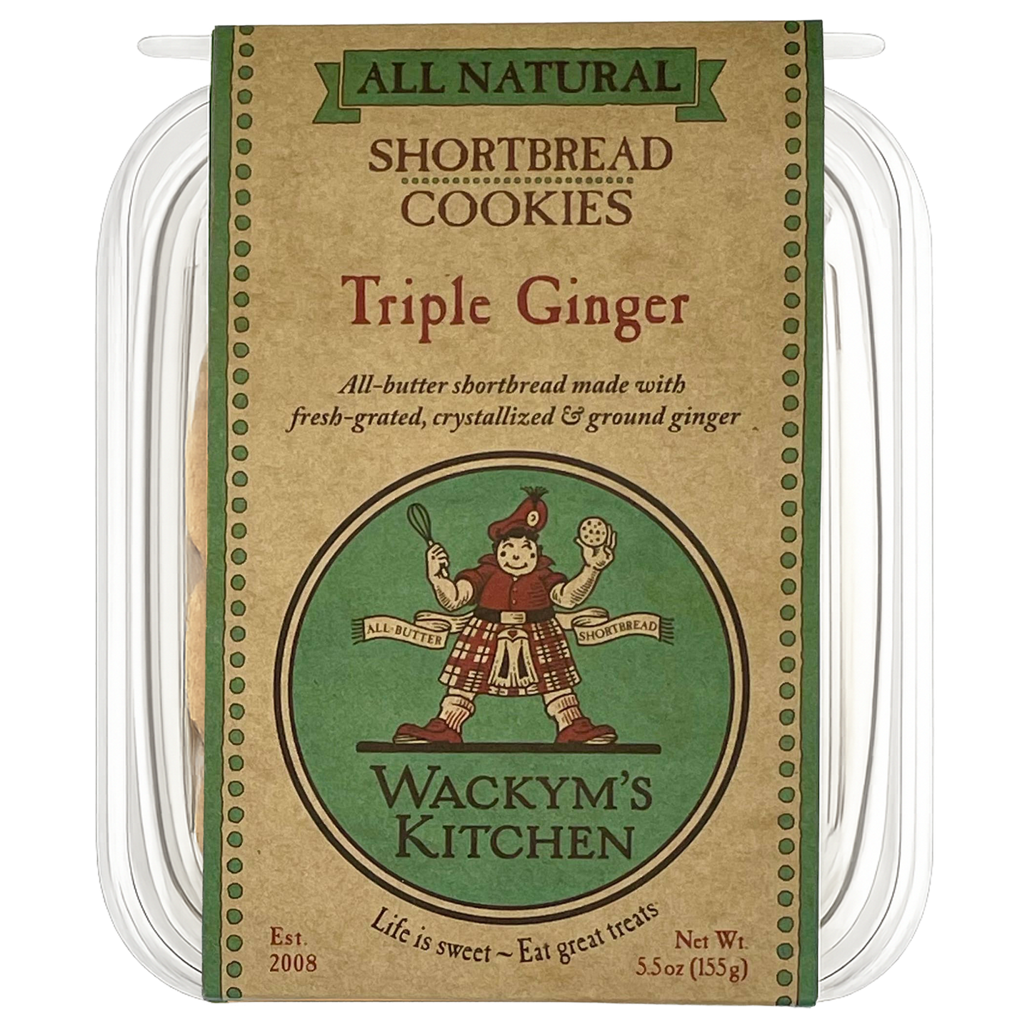 Wackym's Triple Ginger Shortbread Cookies
