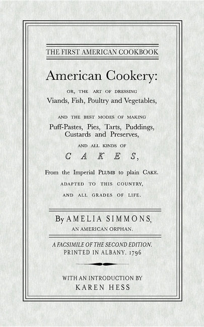 American Cookery by Simmons, Amelia