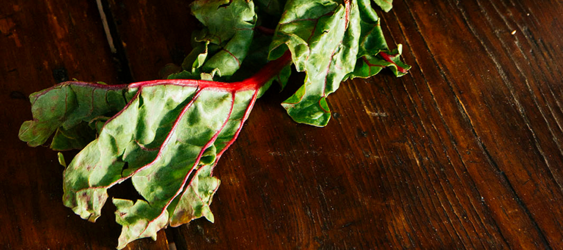 Swiss Chard on a dark table