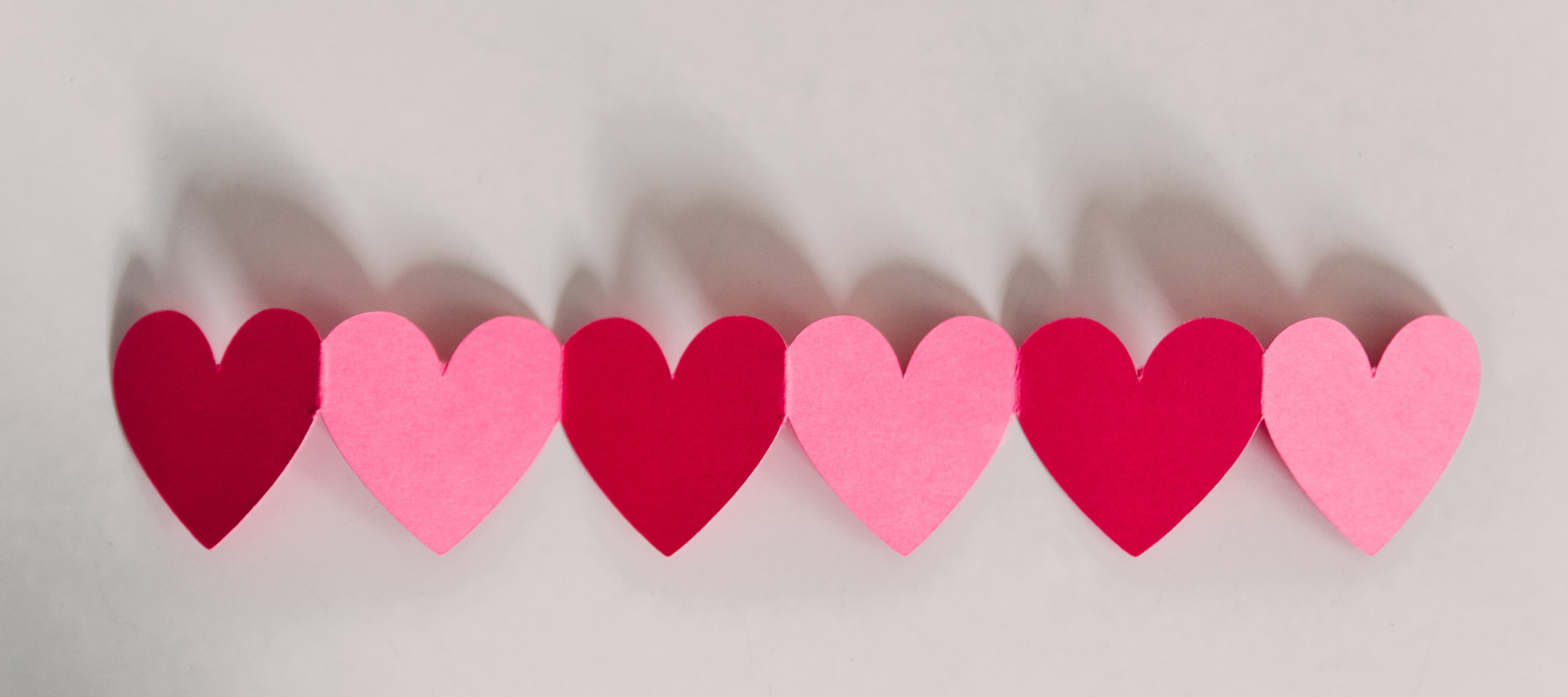 Hearts in a row for Valentine's Day