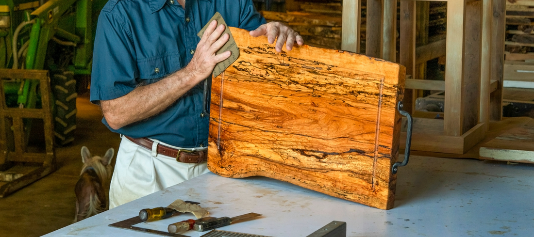 cleaning a wooden cutting board