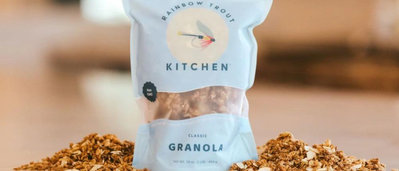 16-ounce bag of Rainbow Trout Kitchen granola, a new Southern vendor on the Marketplace