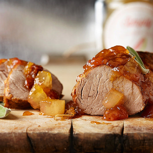 Spiced Watermelon Pickle Pork Chops