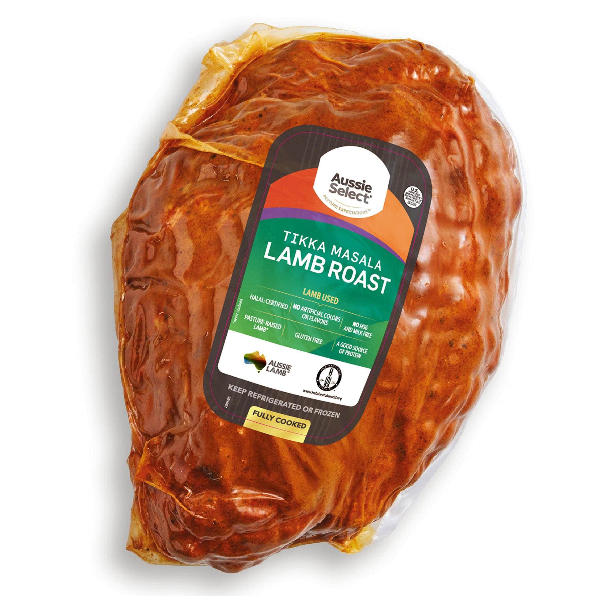 Tikka Masala Lamb Roast Packaged with Aussie Select logo on a white background