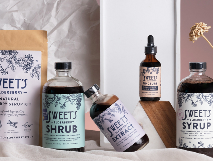 Sweets Elderberry product line up 