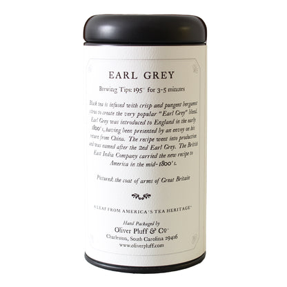 Oliver Pluff & Co. Earl Grey Tea Tin Back