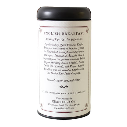 Oliver Pluff & Co English Breakfast Tea Tin back