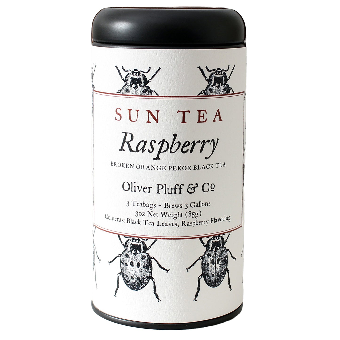 Oliver Pluff & Co. Raspberry Sun Tea Tin Front