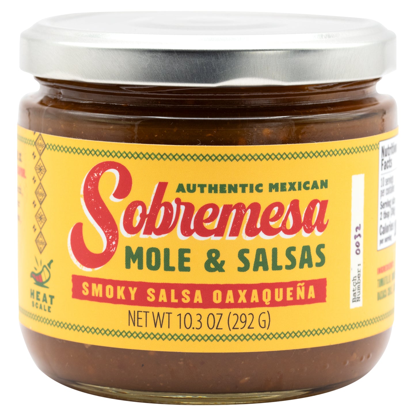 Sobremesa Smoky Salsa Oaxaquena jar with yellow label