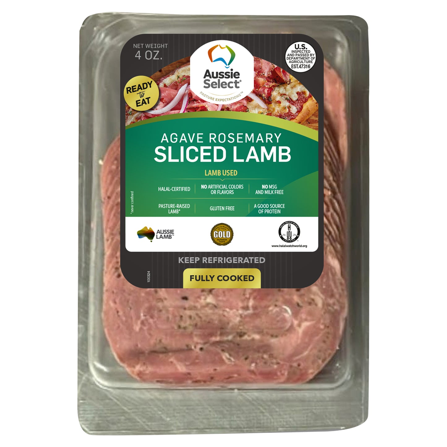 Agave Rosemary Sliced Lamb 4 oz package