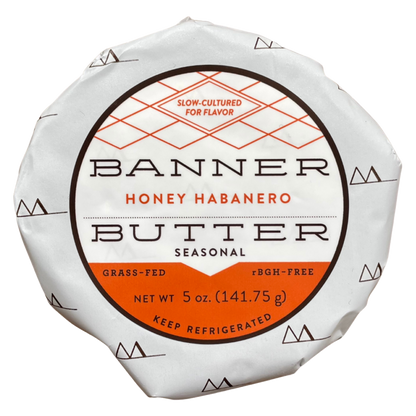 Banner Butter Honey Habanero cultured butter with honey and habanero peppers