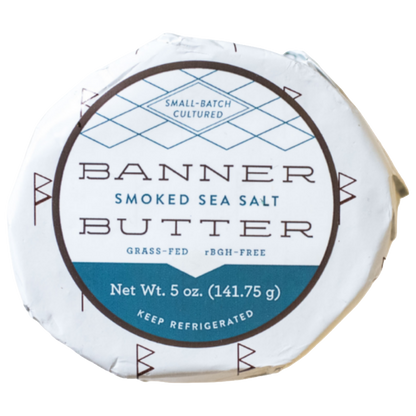 Banner Butter Smoked Sea Salt cultured butter with cold-smoked hickory sea salt