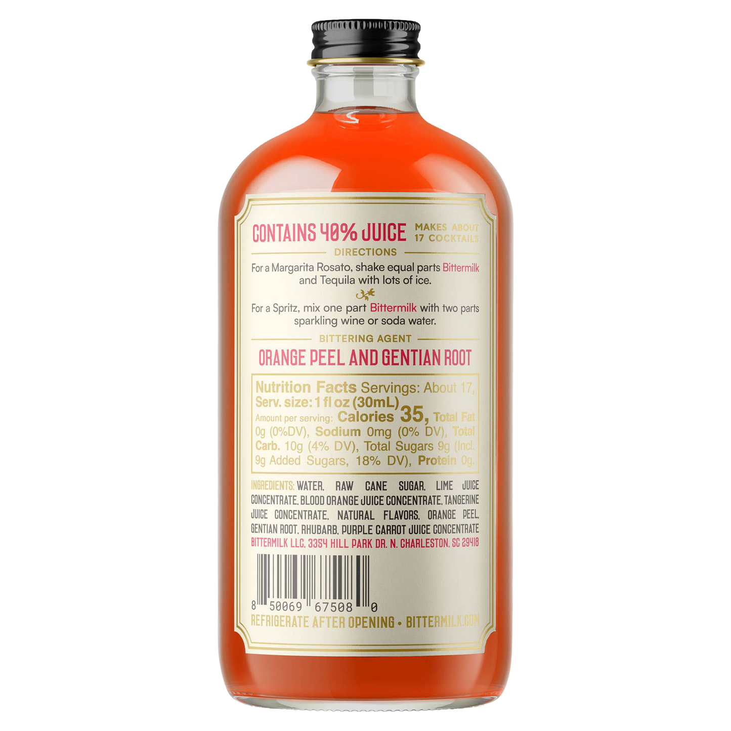 Bittermilk  No.8 - Margarita Rosato Cocktail Mixer with Italian Blood Orange