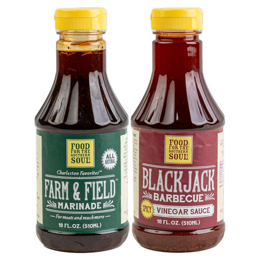 Food for the Southern Soul BlackJack Barbecue Vinegar Sauce and Farm and Field Marinade 2-Pack