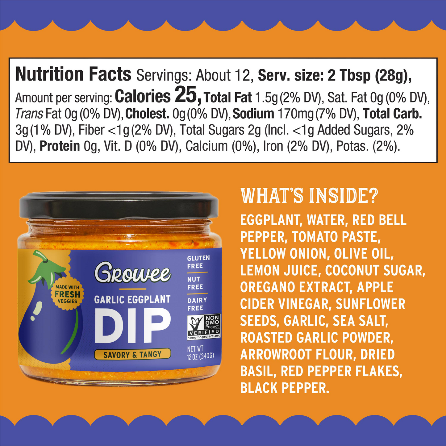 Growee Tangy Garlic Eggplant Dip