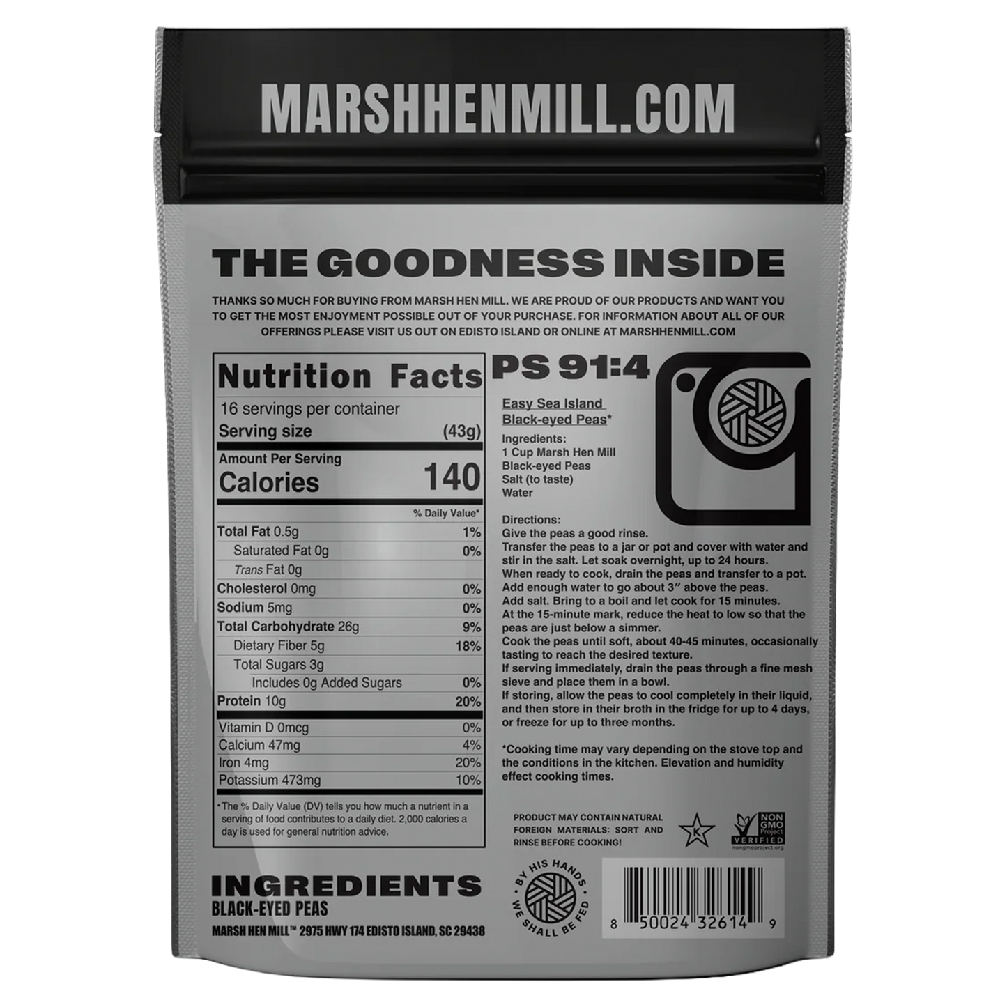Marsh Hen Mill Black Eye Peas