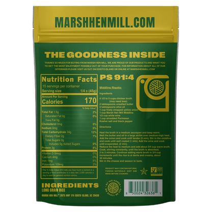 Marsh Hen Mill Carolina Gold Middlins Rice