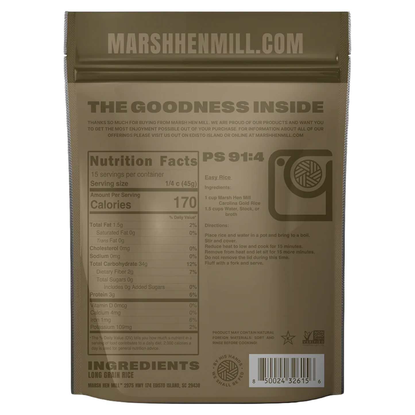 Marsh Hen Mill Carolina Gold Rice