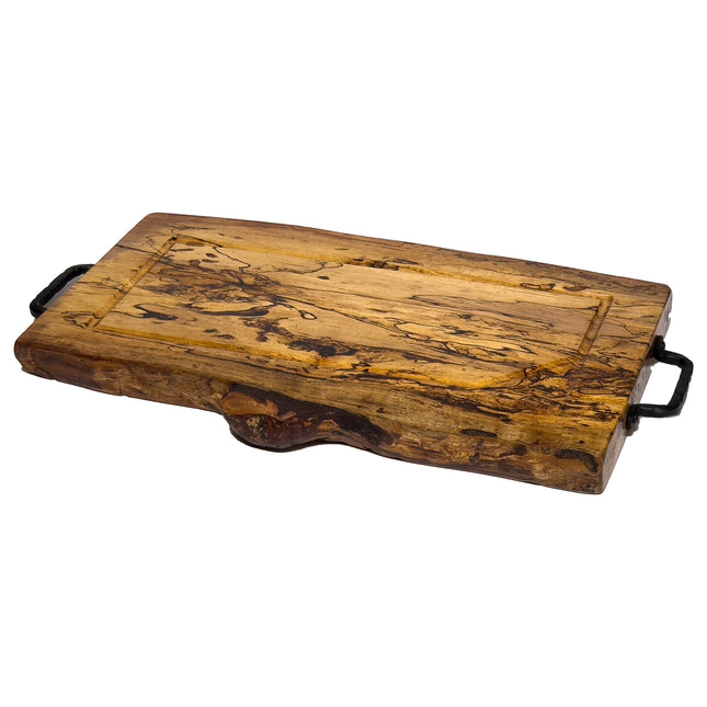 Murhelvic Woodworks Board Number 17. 13 inch by 21.5 inch Spalted Pecan Cutting Board with Handles