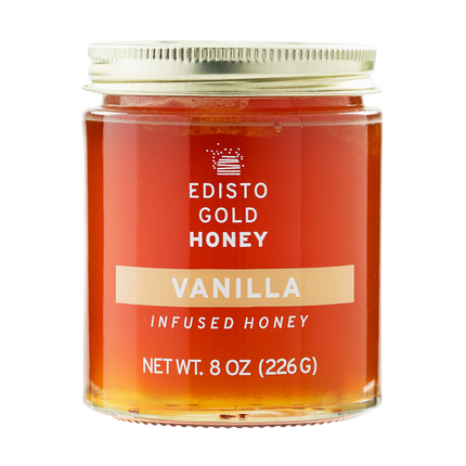 8-ounce jar of Edisto Gold Infused Vanilla Honey