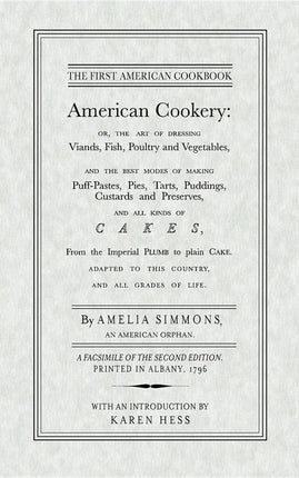 American Cookery by Simmons, Amelia